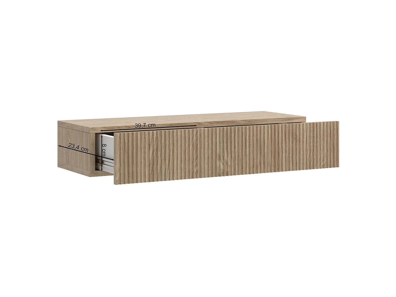 Hängekonsole - 90 cm - mit Schublade - Eichenholzoptik - NOLIE