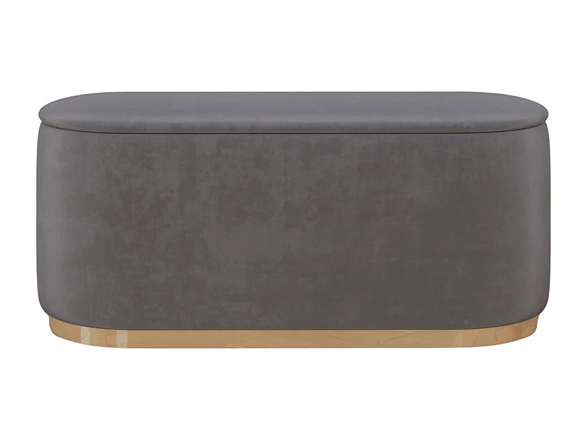 Pouf Scarlett mit stauraum, goldene basis, 110/47/45 cm, hellgrau