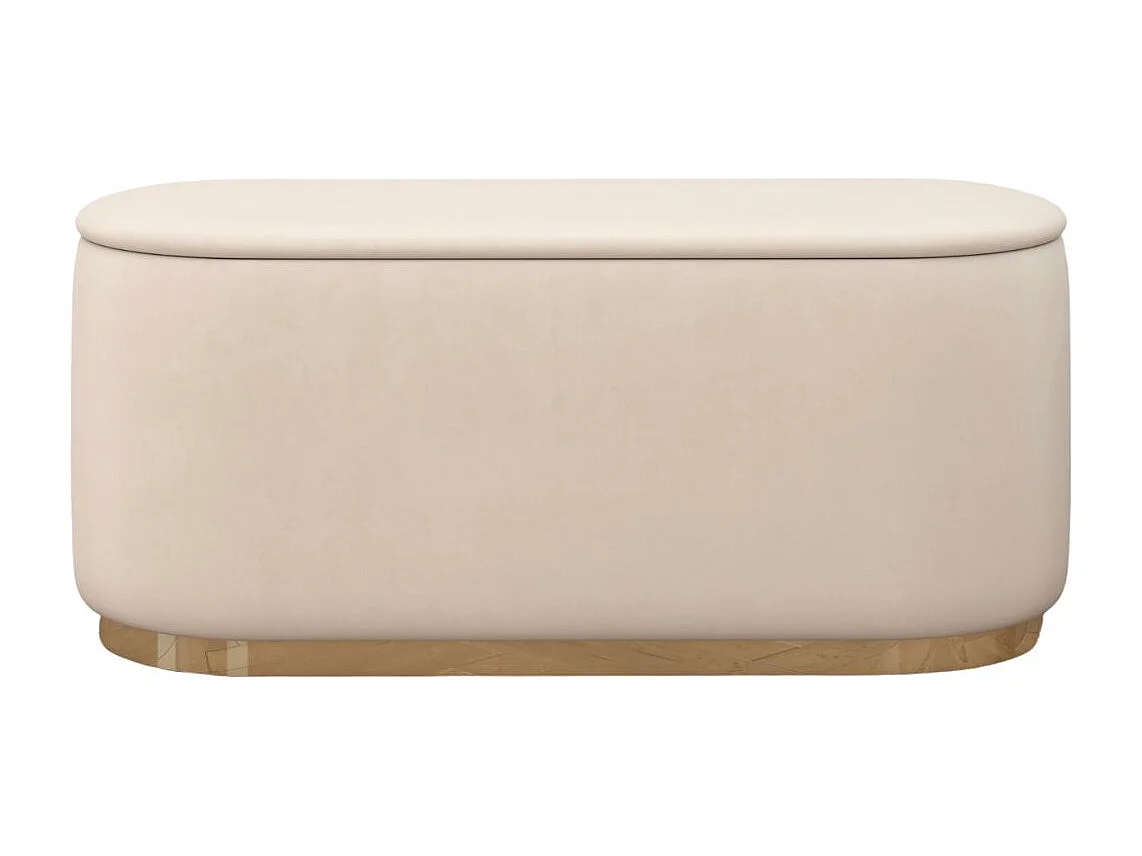 Pouf Scarlett mit stauraum, goldene basis, 110/47/45 cm, beige