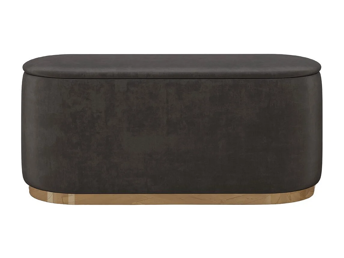 Pouf Scarlett mit stauraum, goldene basis, 110/47/45 cm, grau