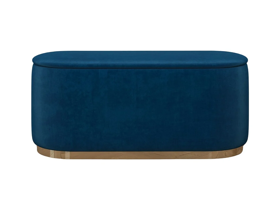 Granatowy owalny puf ze schowkiem Dancan SCARLETT/110 cm