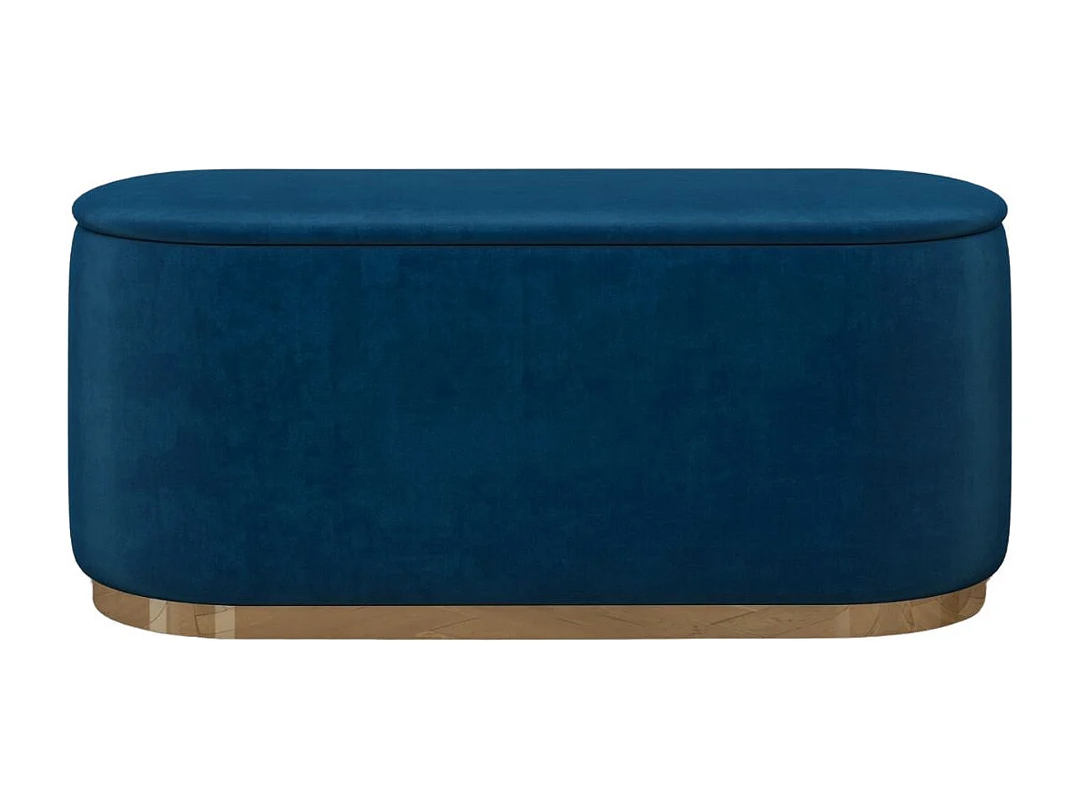 Pouf Scarlett mit stauraum, goldene basis, 110/47/45 cm, marineblau