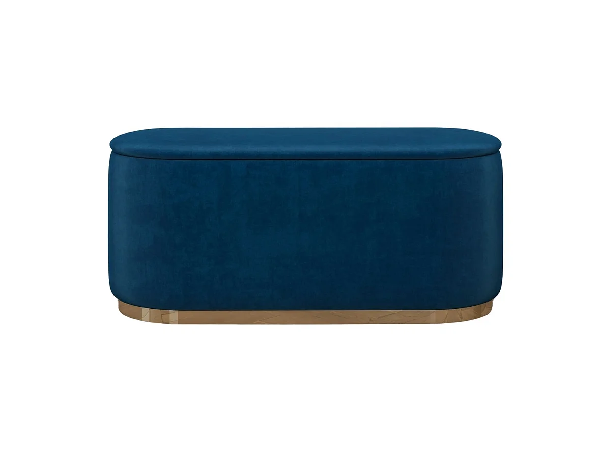 Granatowy owalny puf ze schowkiem Dancan SCARLETT/110 cm