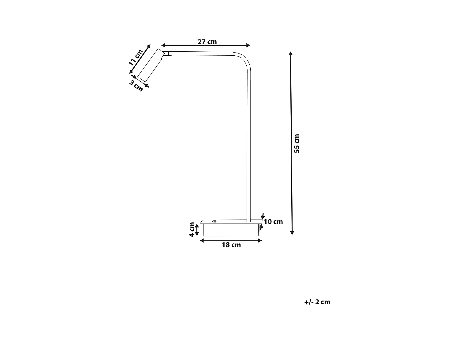 Candeeiro de secretária LED LAWSON Ajustável Metal Preto