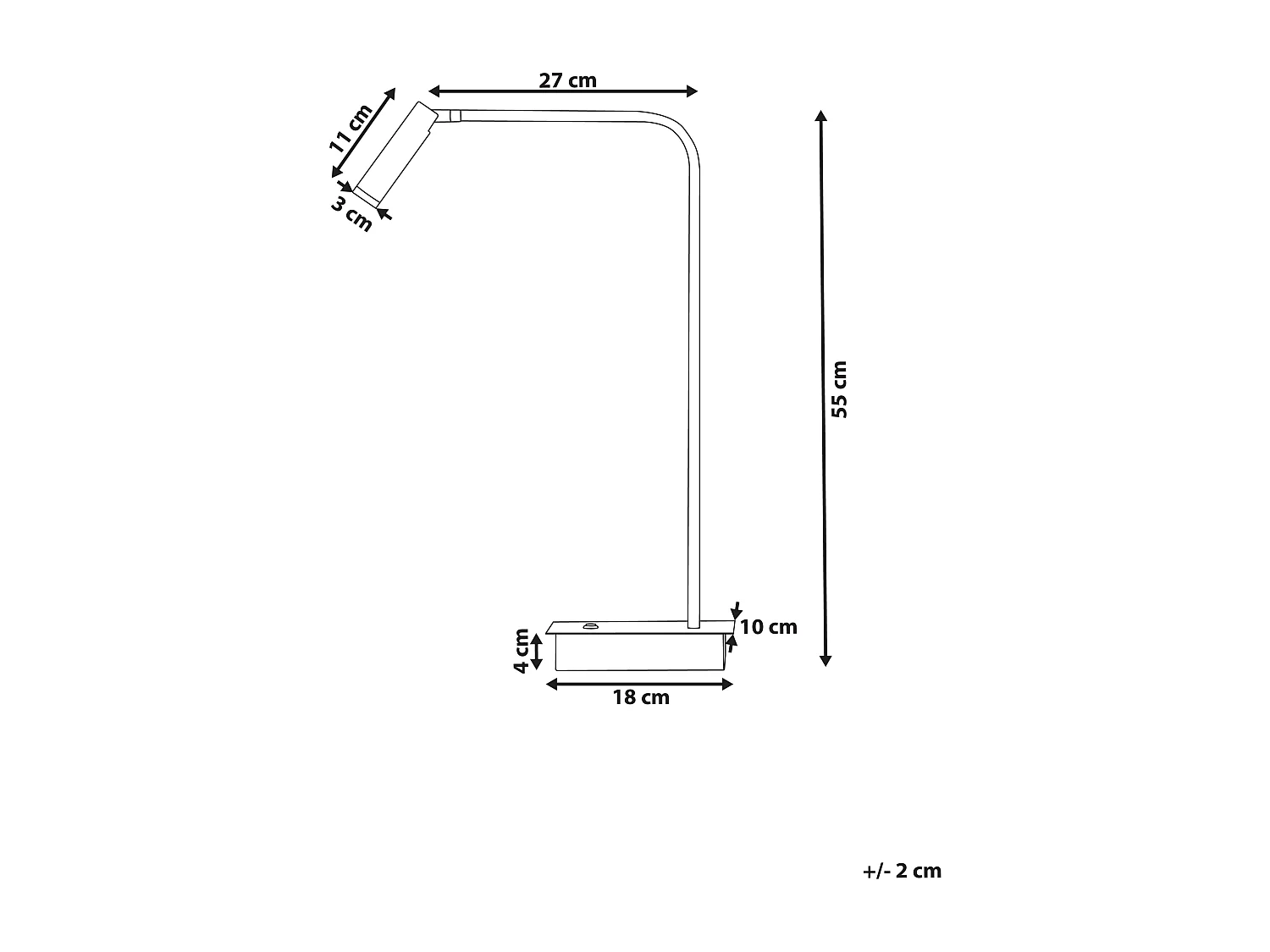 Lámpara LED de escritorio LAWSON ajustable Metal Negro