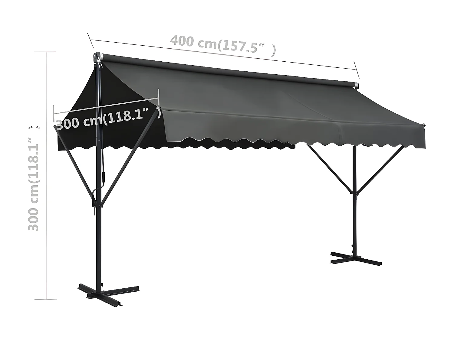 Toldo de pé 400x300 cm antracite