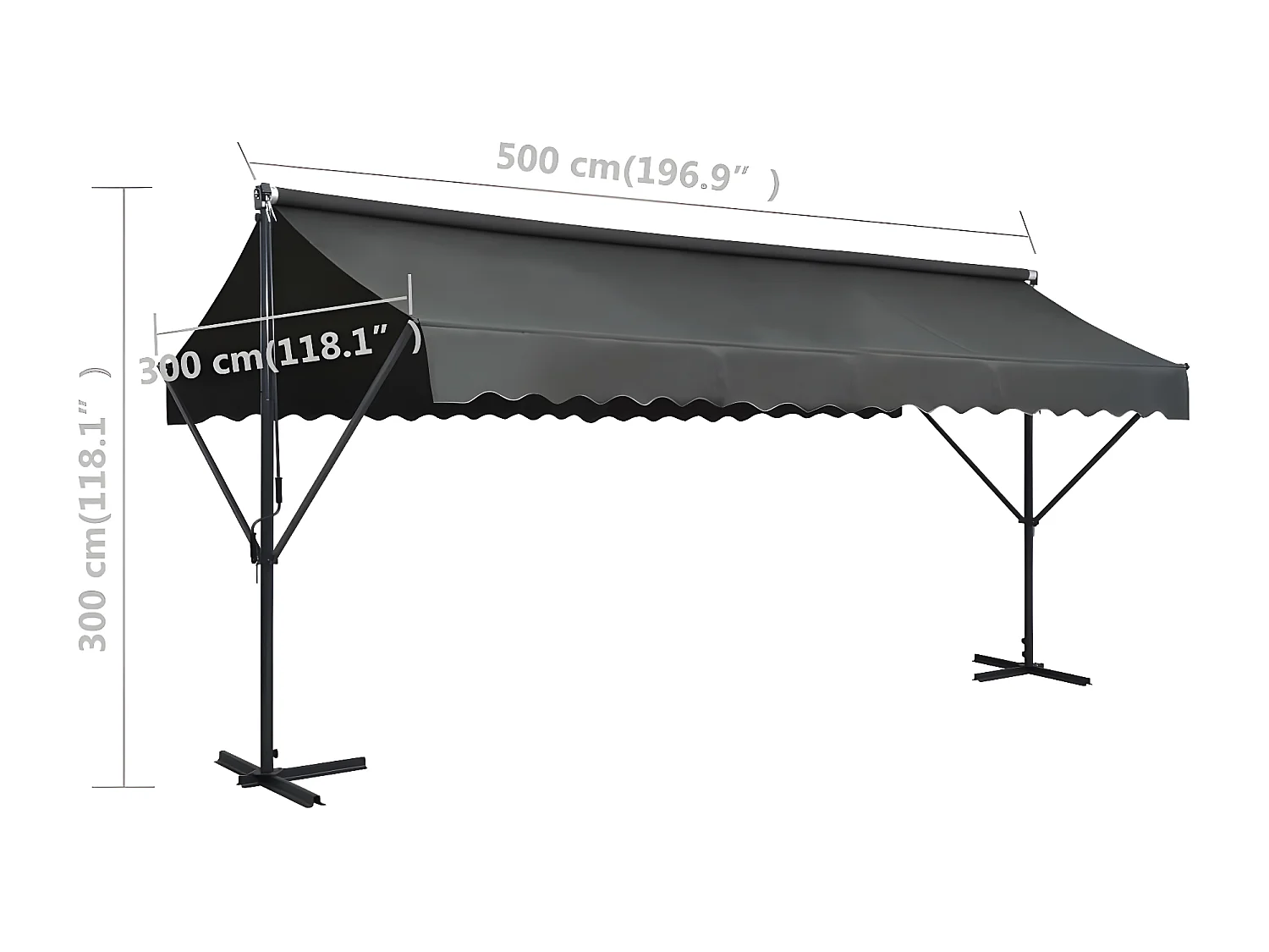 Toldo de pé 500x300 cm antracite