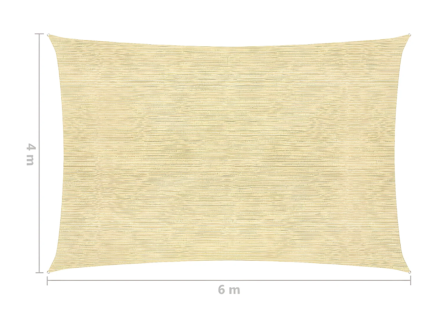 Guarda-Sol HDPE retangular 4x6 m bege