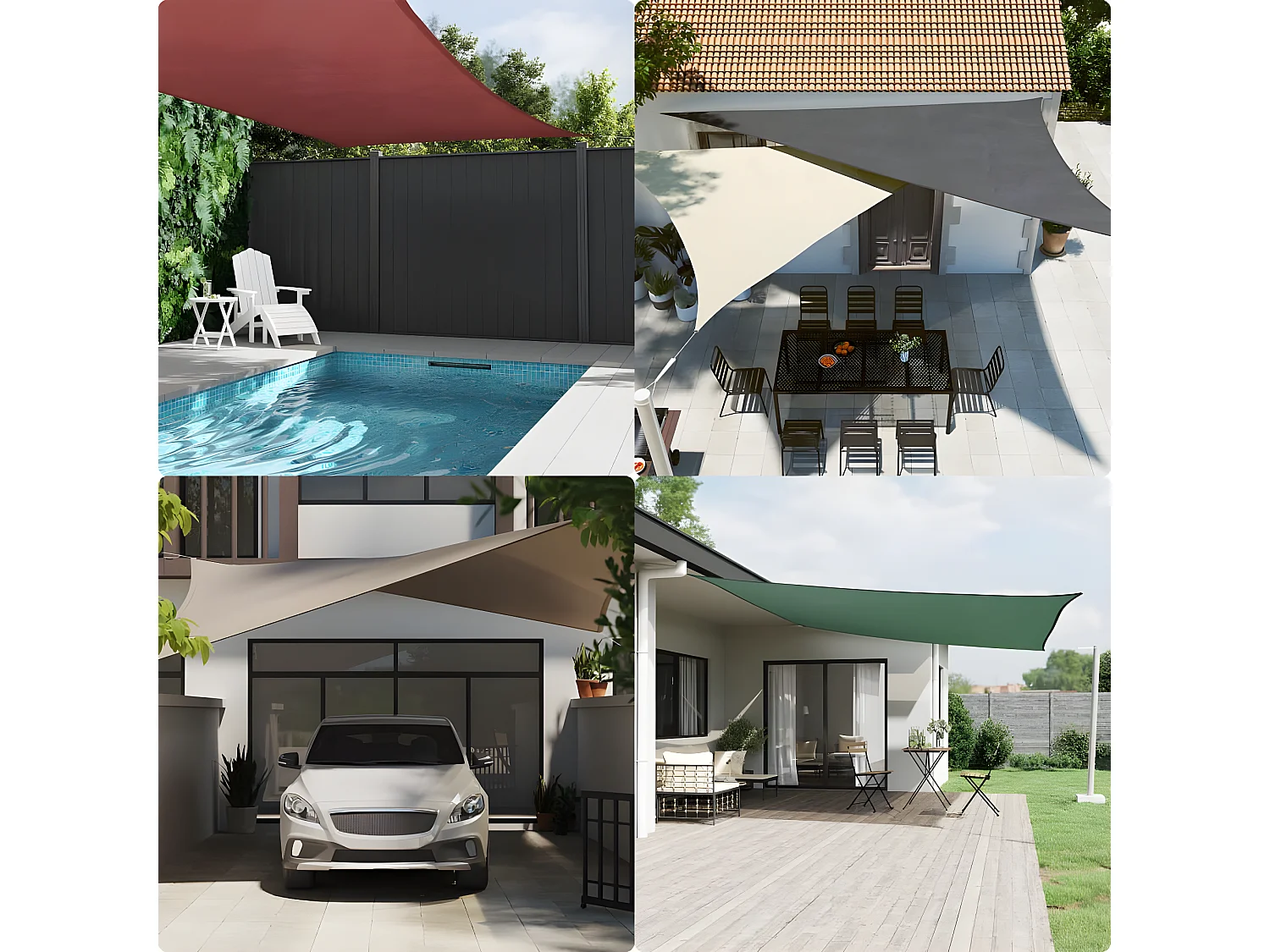 Guarda-sol tecido Oxford quadrangular 3,6x3,6 m antracite