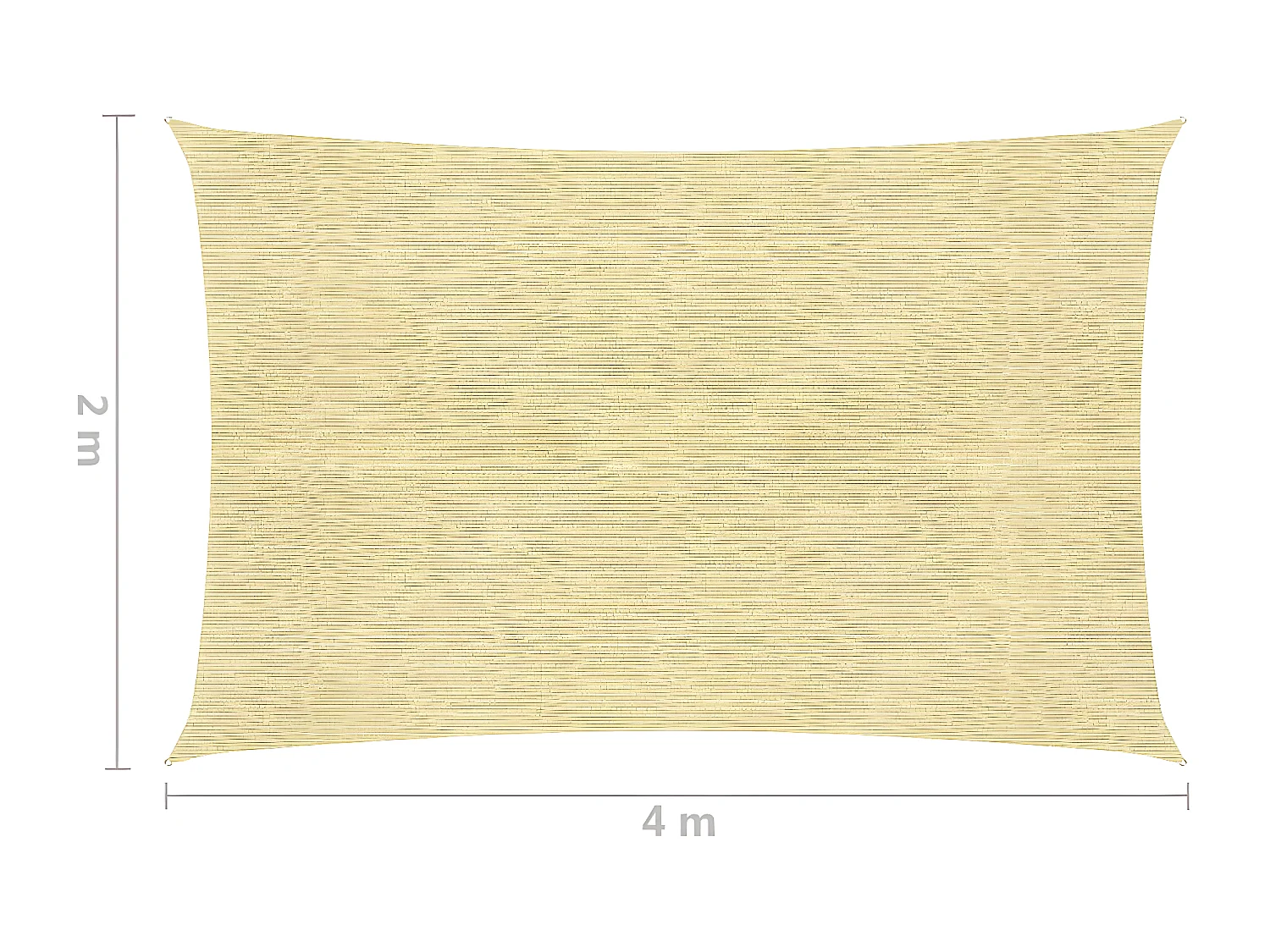Guarda-Sol HDPE retangular 2 x 4 m bege