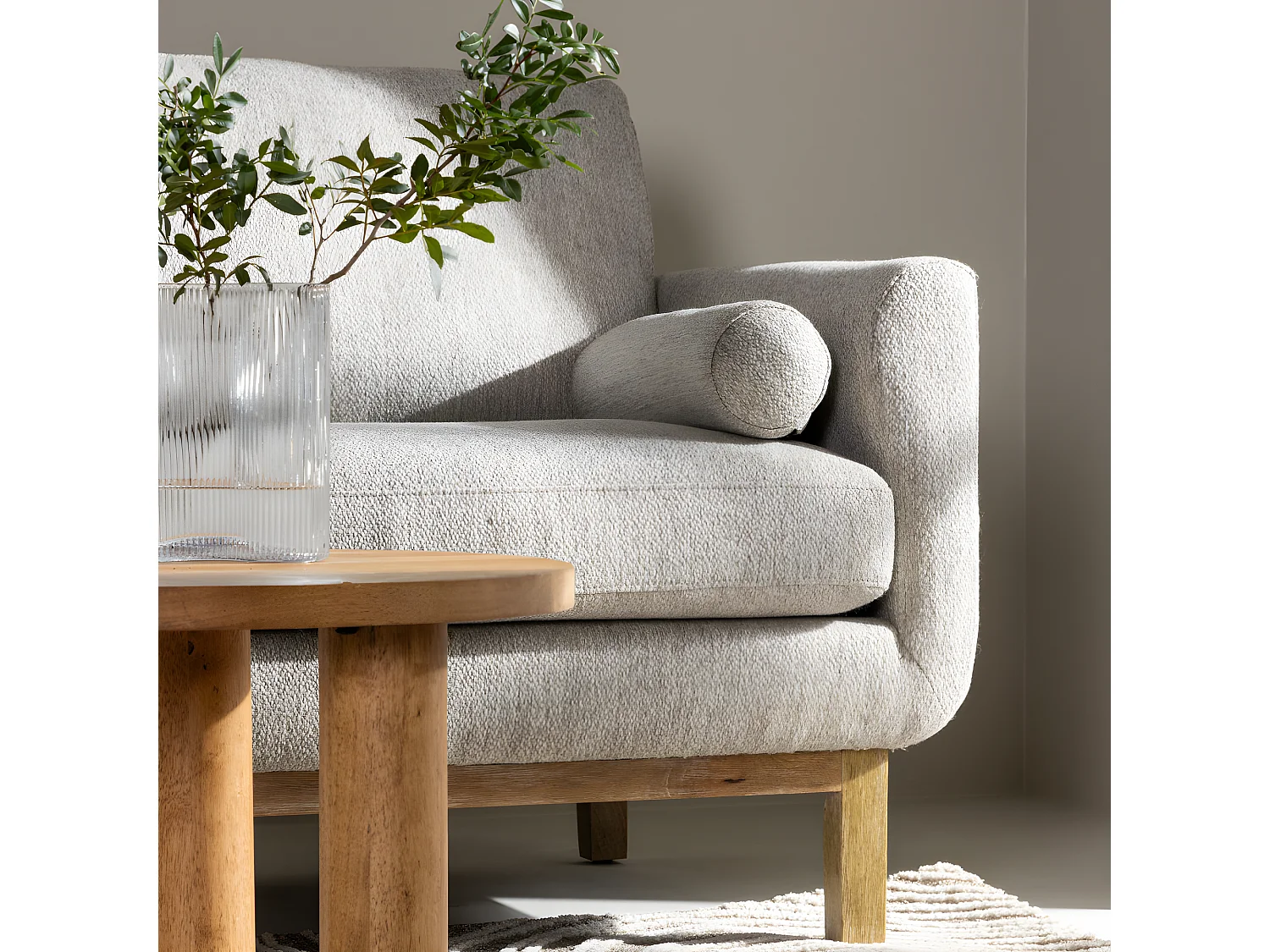 Canapé 3 Places en Tissu "Olympos" 214cm Beige