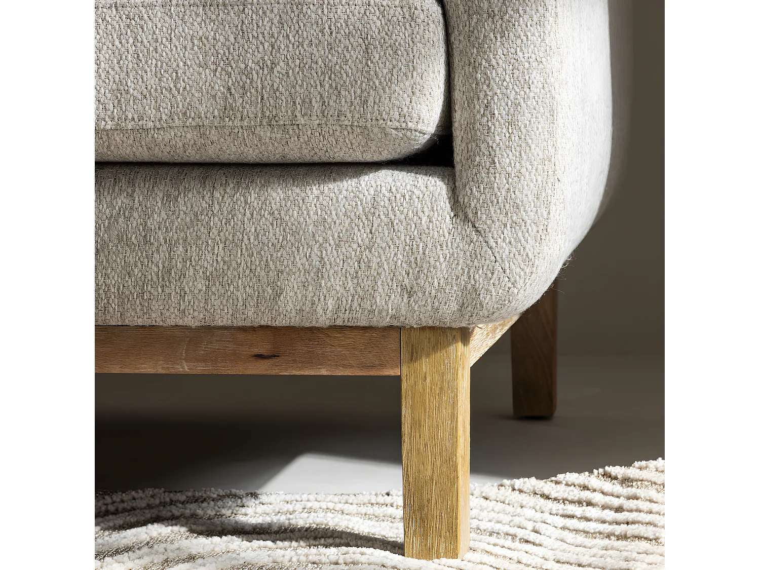 Canapé 3 Places en Tissu "Olympos" 214cm Beige