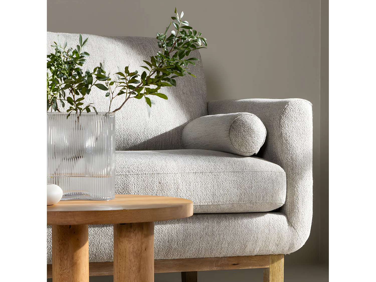 Canapé 3 Places en Tissu "Olympos" 214cm Beige