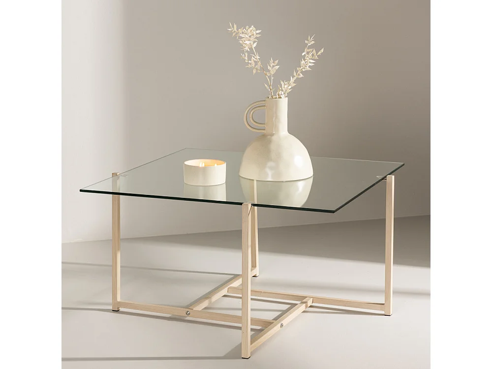 Table Basse Design "Hybrid" 80cm Transparent