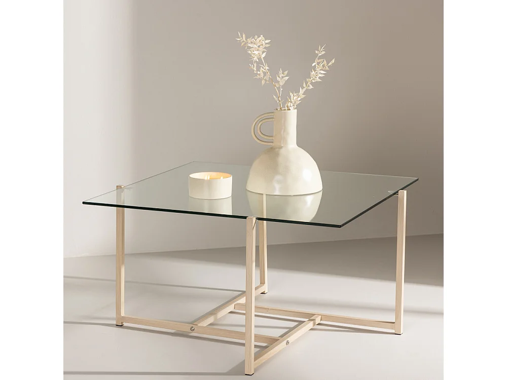 Table Basse Design "Hybrid" 80cm Transparent