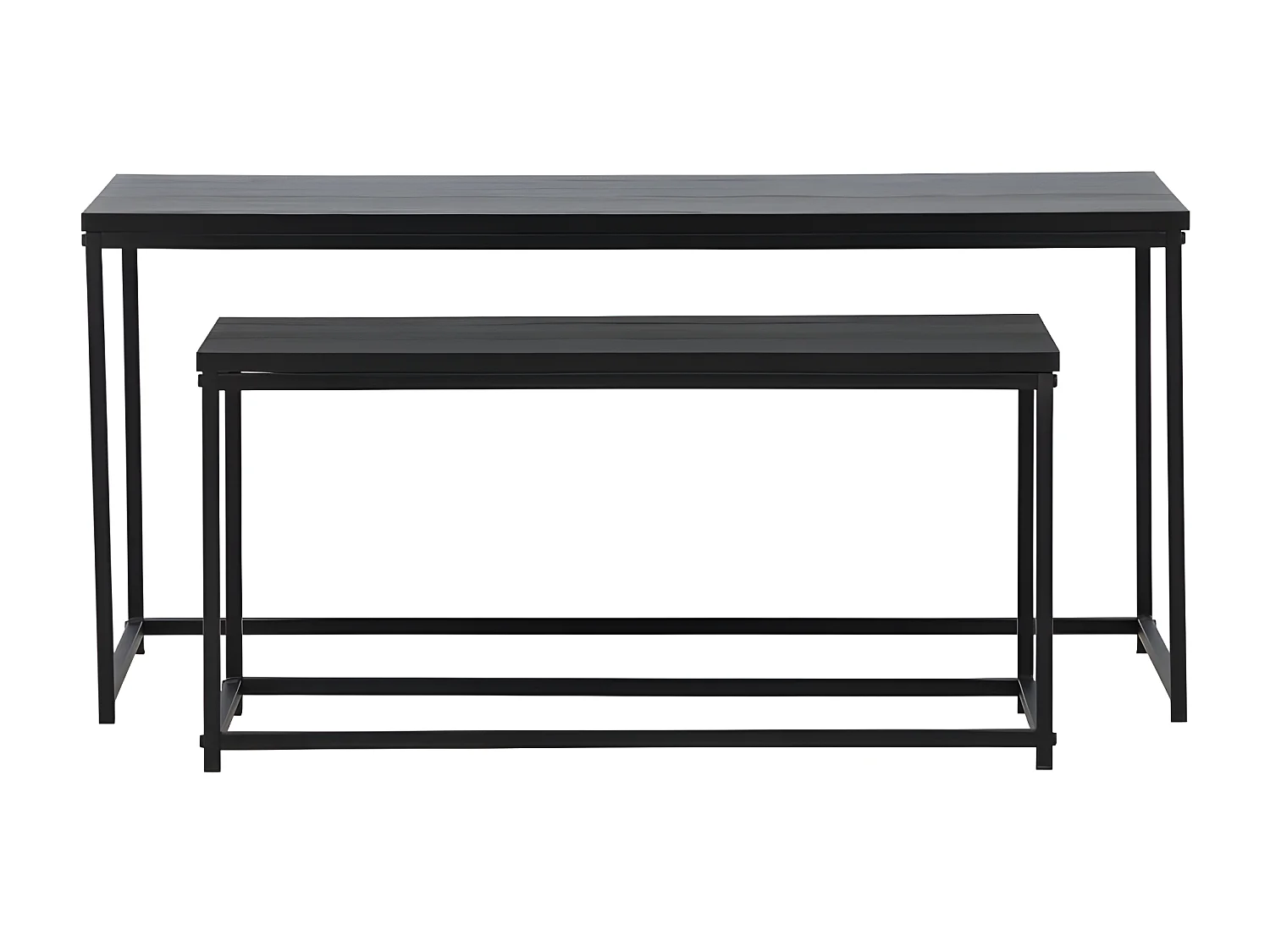 Staal salontafel set van 2 zwart.