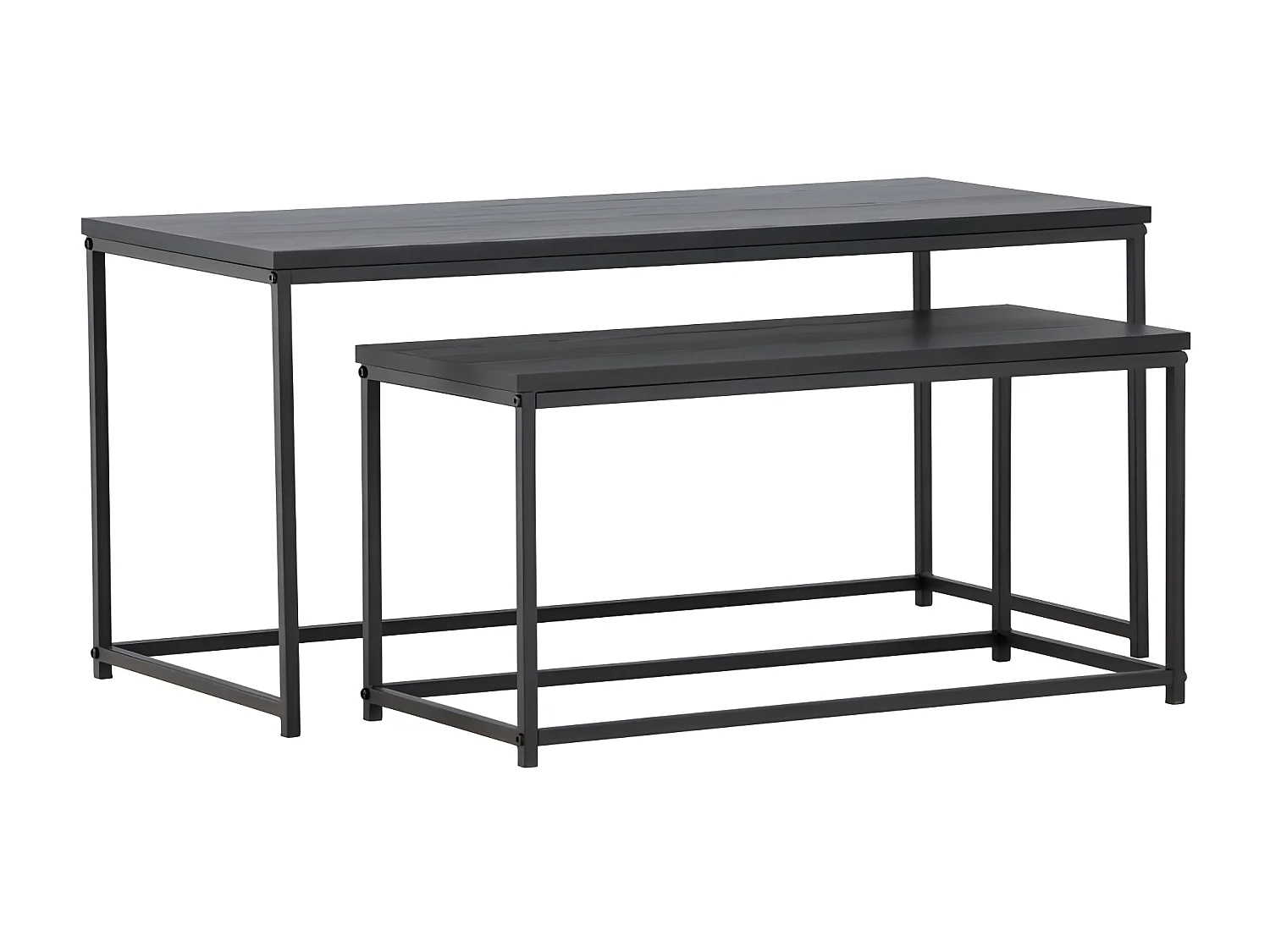 Staal salontafel set van 2 zwart.