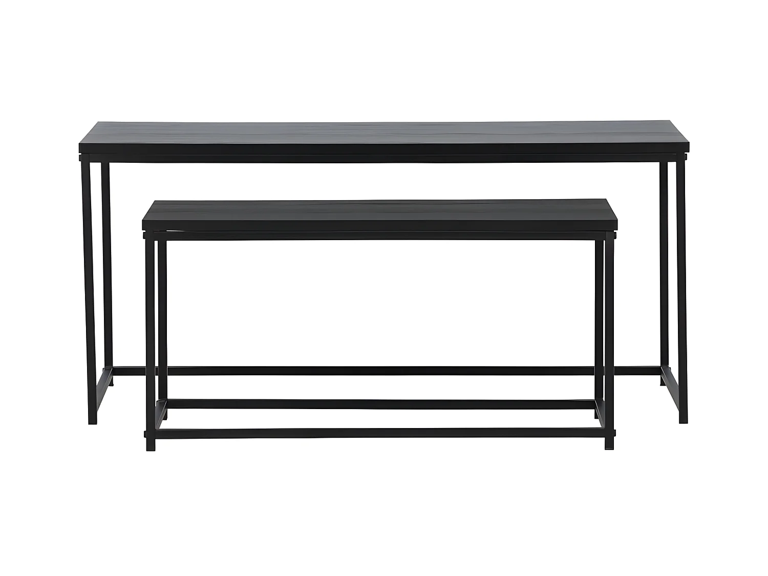 Lot de 2 Tables Basses Gigognes "Mallan" 100cm Noir