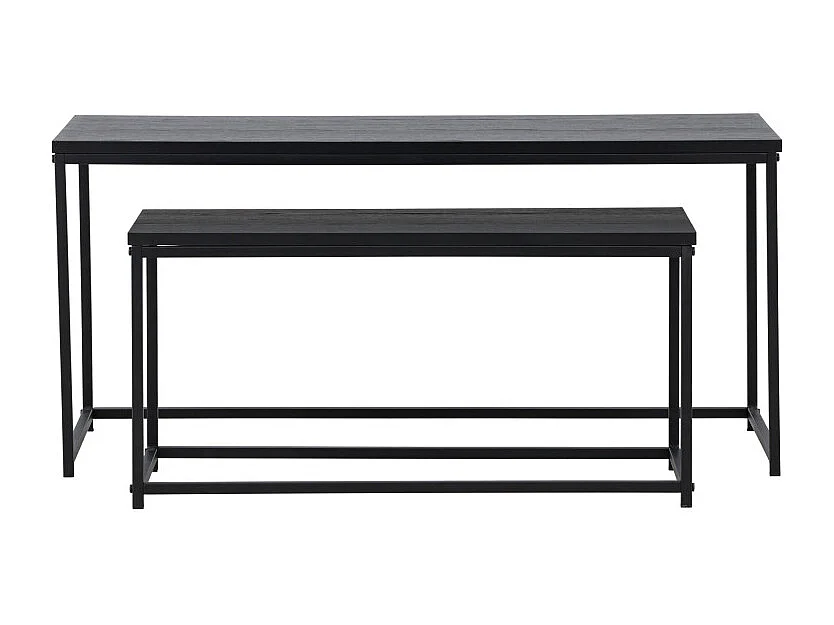 Lot de 2 Tables Basses Gigognes "Mallan" 100cm Noir
