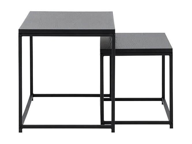 Lot de 2 Tables Basses Gigognes "Mallan" 100cm Noir