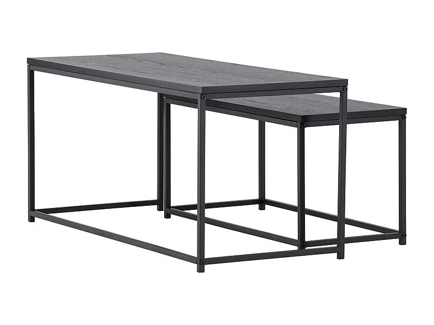 Lot de 2 Tables Basses Gigognes "Mallan" 100cm Noir