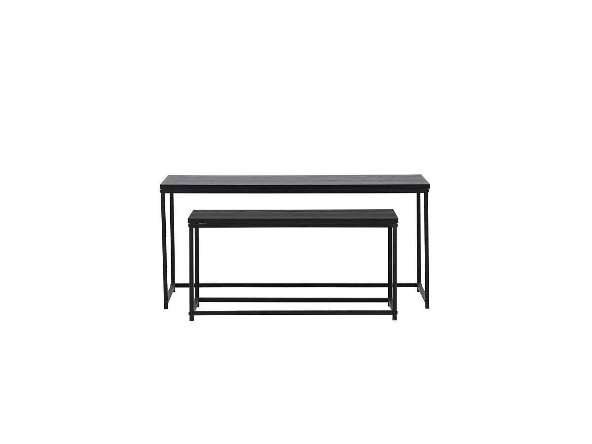 Staal salontafel set van 2 zwart.