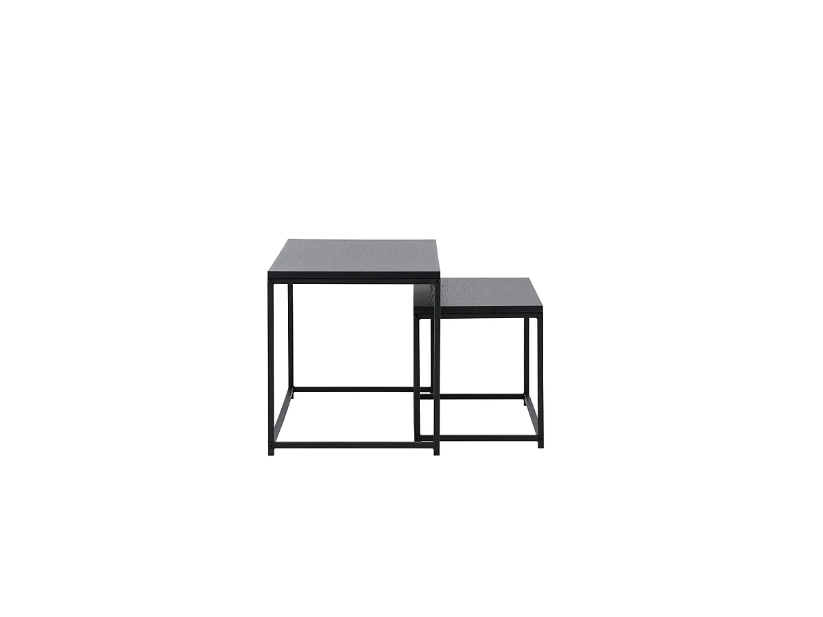 Staal salontafel set van 2 zwart.