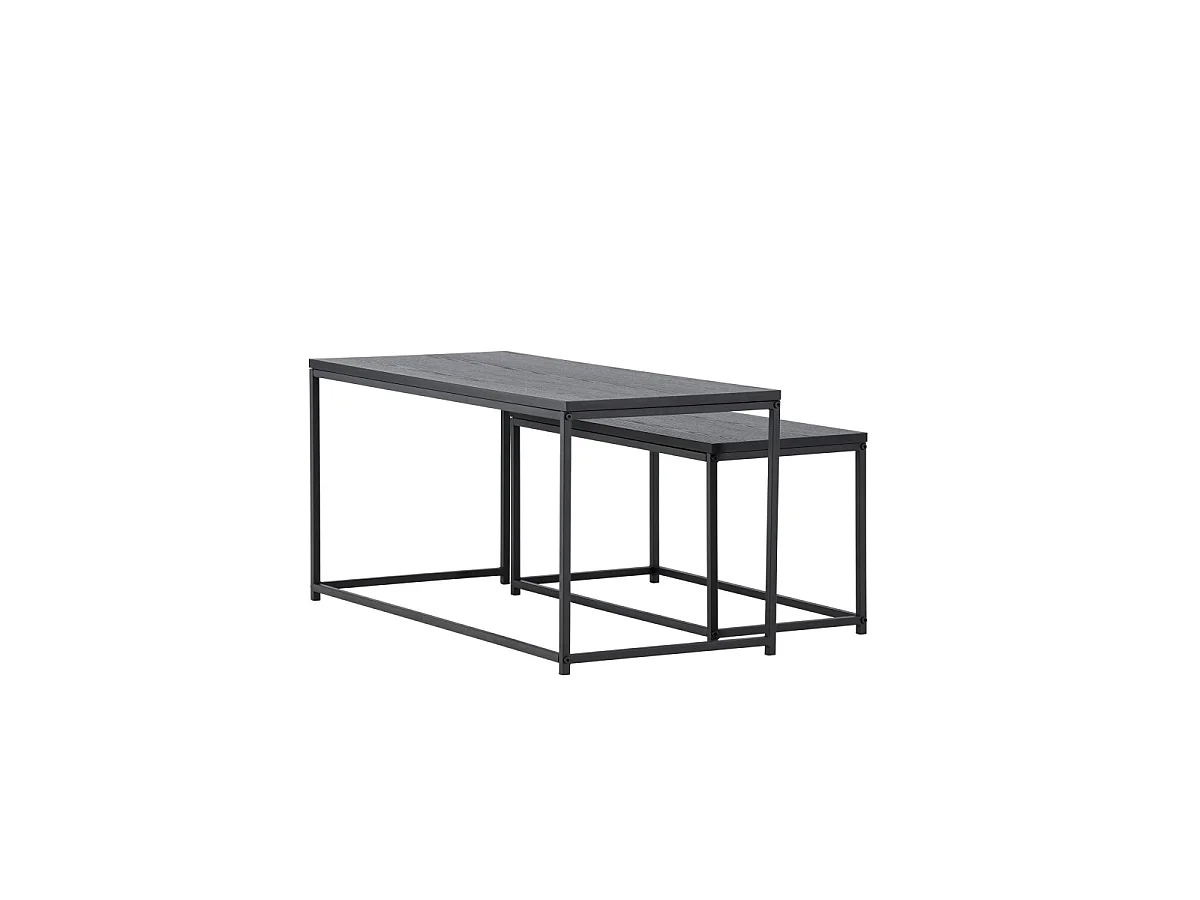 Staal salontafel set van 2 zwart.