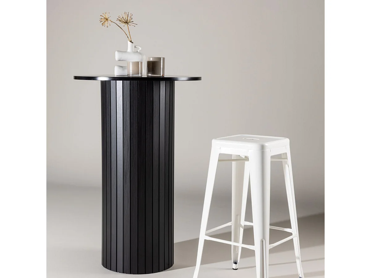 Table de Bar Design "Haron" 105cm Noir