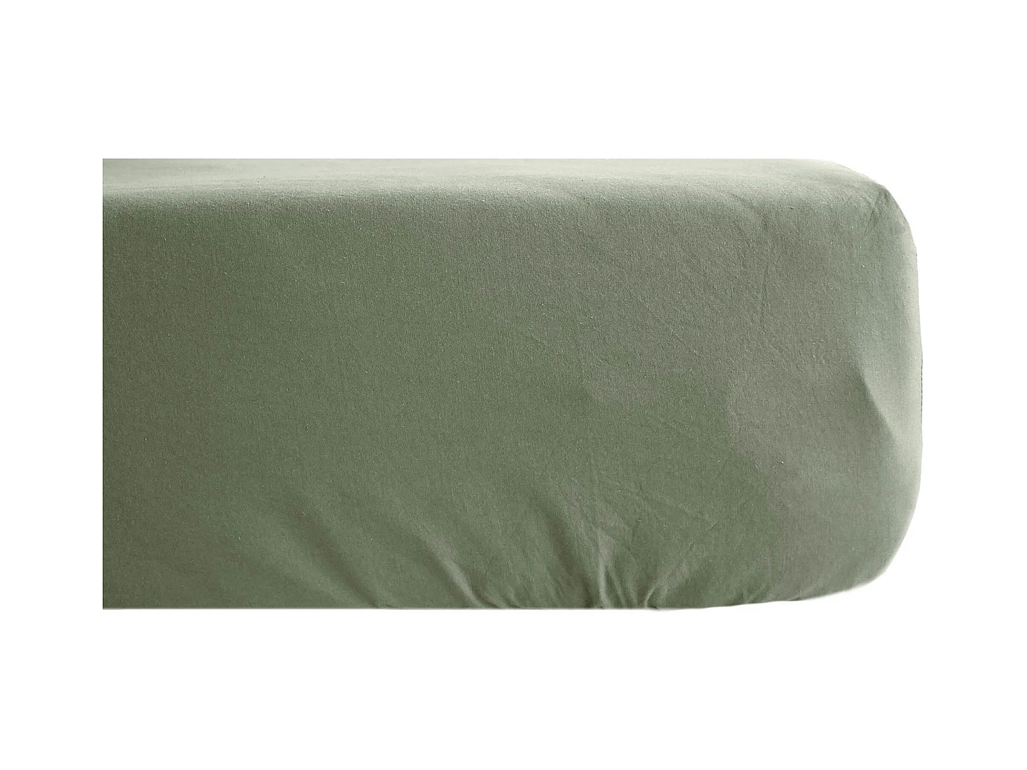 Drap housse 140x190 cm pur coton lavé PALACE vert sauge