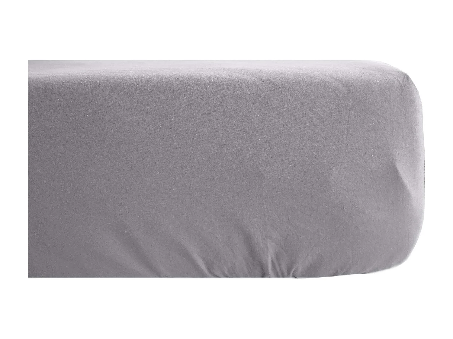 Drap housse PALACE pur coton lavé 160x200 cm bonnet 35 cm uni gris Acier
