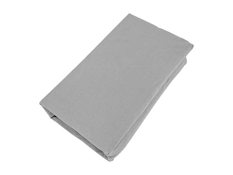 Drap housse PALACE pur coton lavé 160x200 cm bonnet 35 cm uni gris Acier