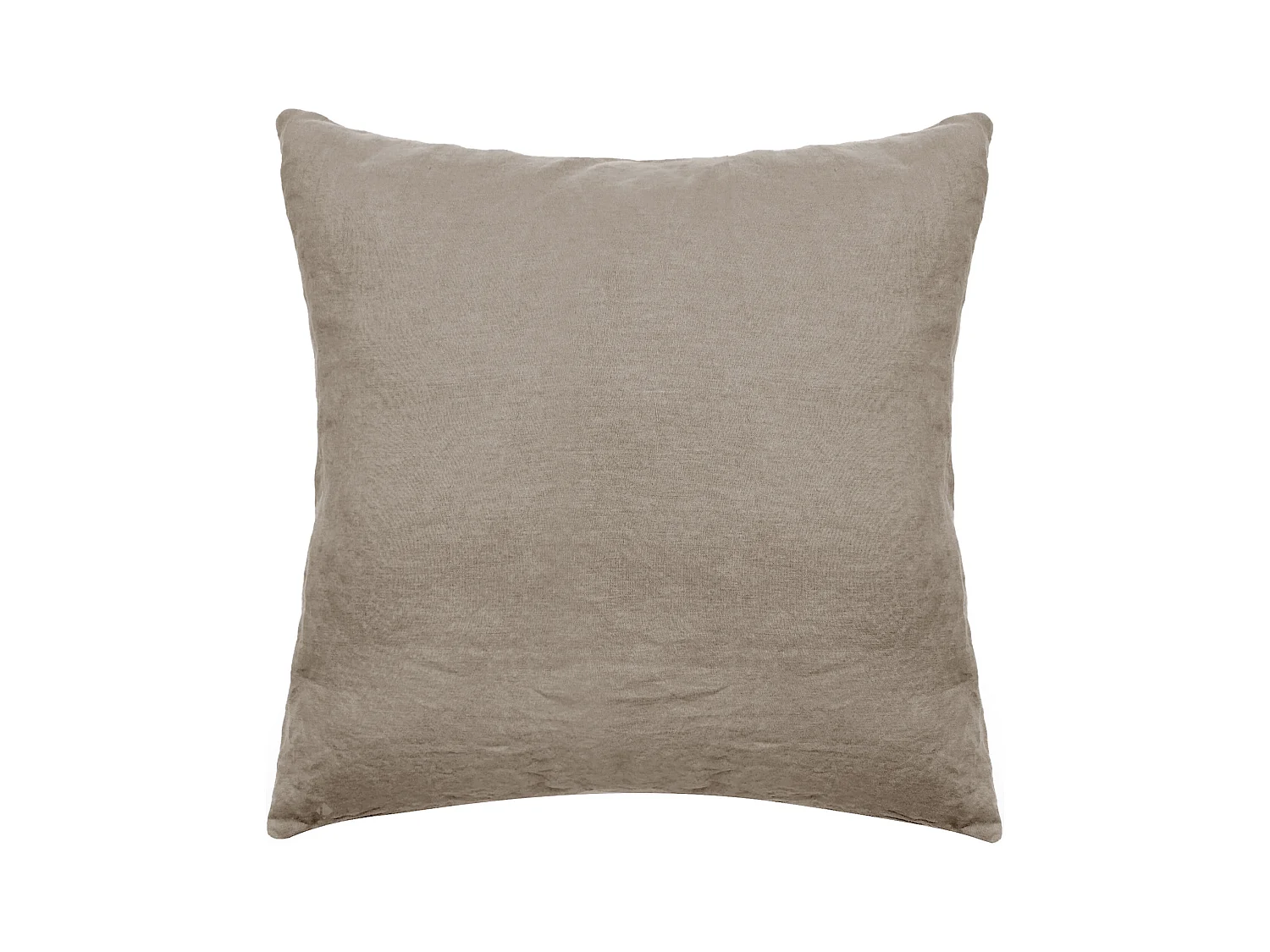 Taie d'oreiller 65x65 cm pur coton lavé PALACE marron camel
