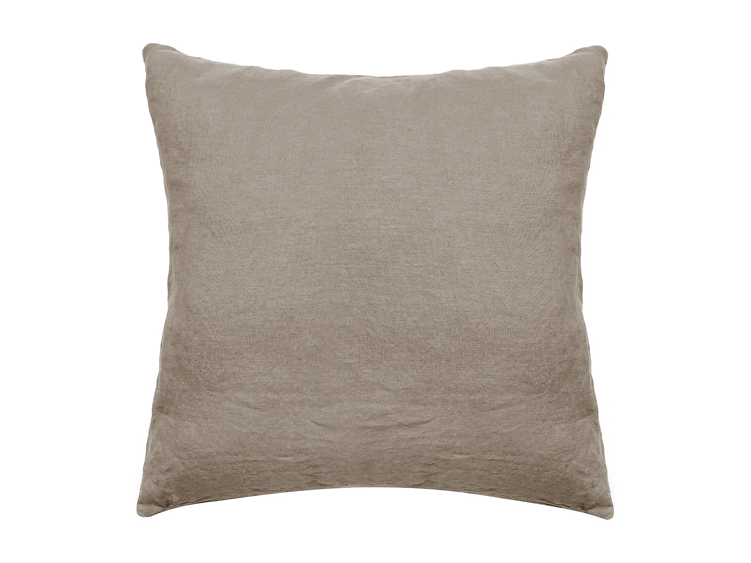 Taie d'oreiller 65x65 cm pur coton lavé PALACE marron camel