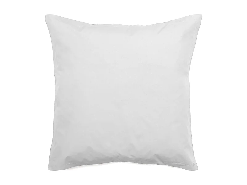 Taie d'oreiller volants plats 65x65 cm percale MANOIR gris Perle