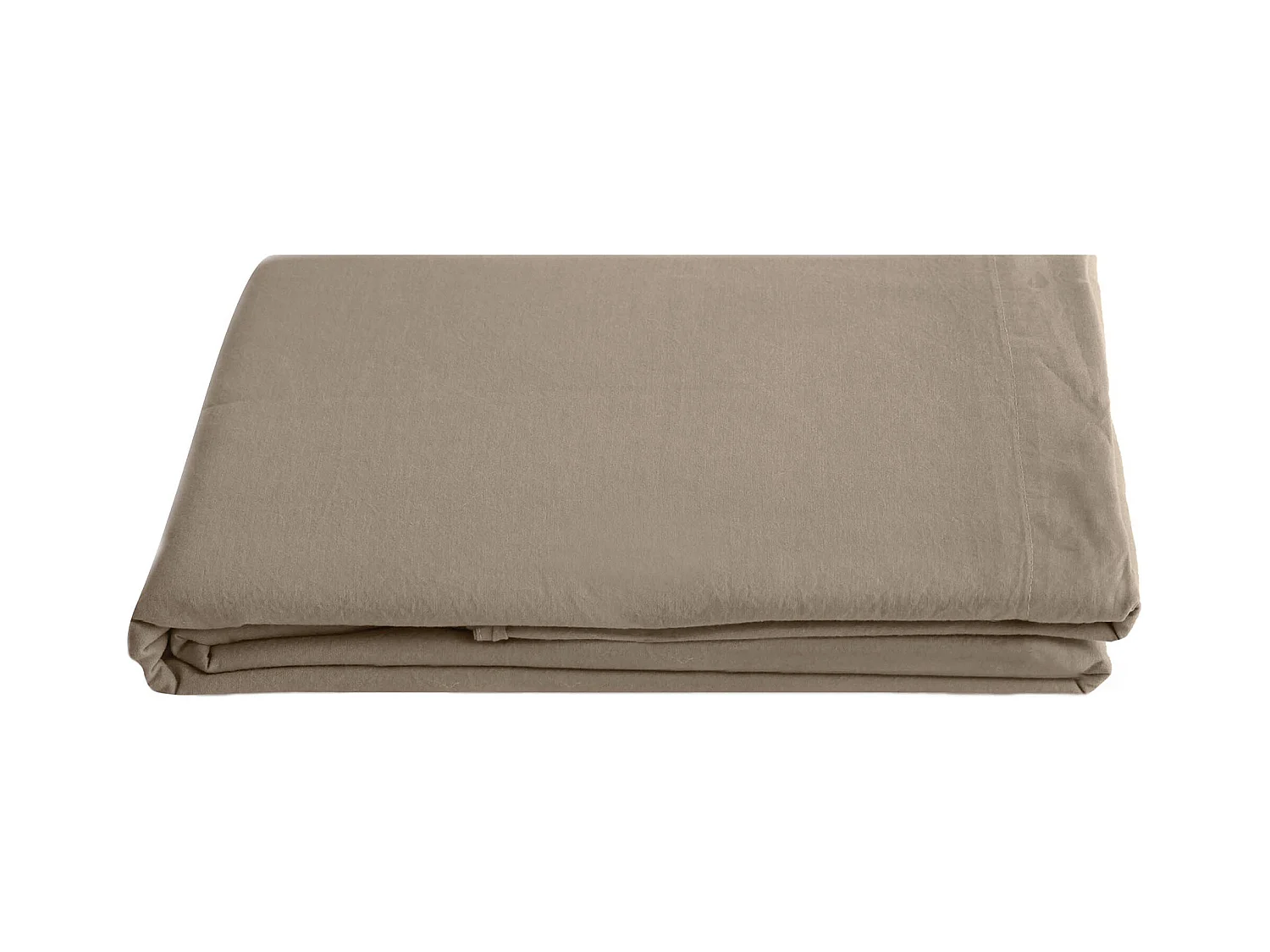 Drap plat 240x290 cm pur coton lavé PALACE marron camel