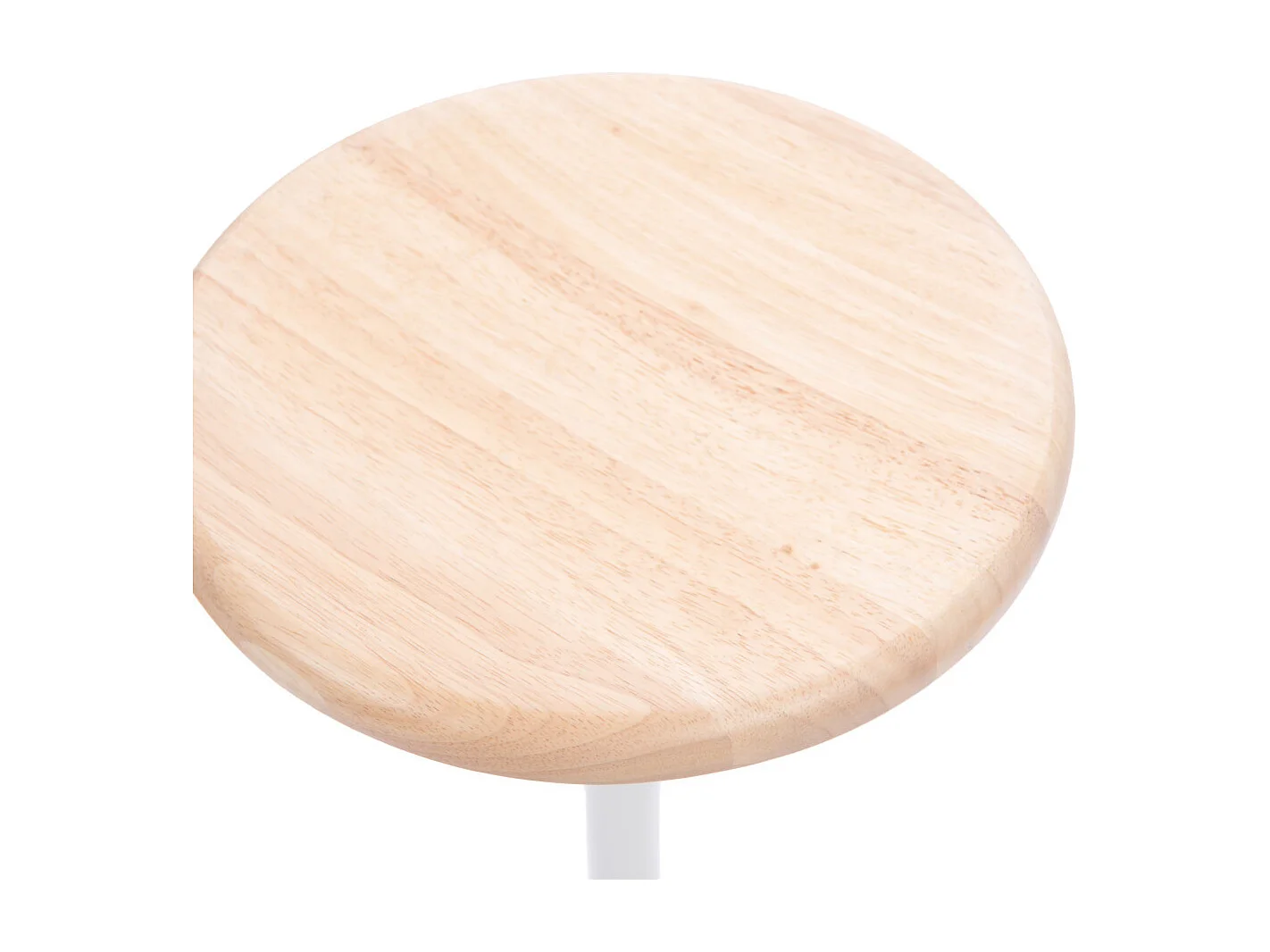 Tabouret de bar rond en bois blanc assise 65 cm Diani