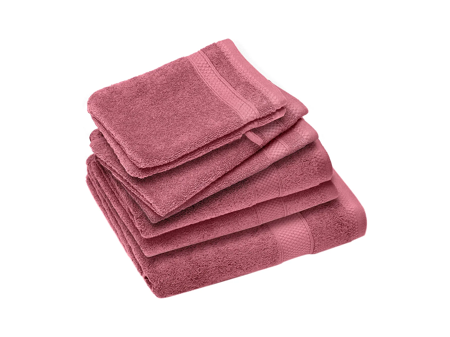 Parure de bain coton 550 g/m2 NAÏA par lot de 7 rose Bois de rose