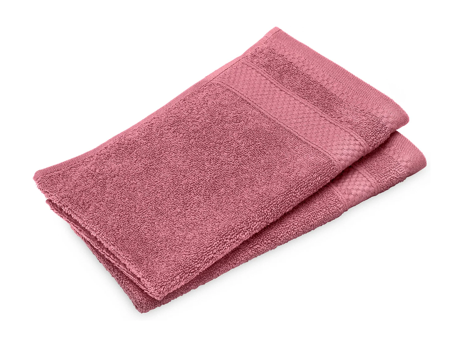 Lot de 2 serviettes invité coton 30x50cm NAÏA rose Bois de rose