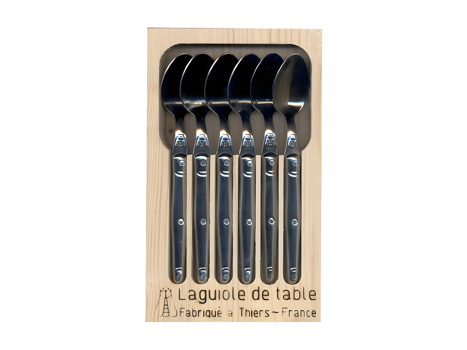 Set mit 6 Edelstahl-Löffeln Laguiole JEAN DUBOST