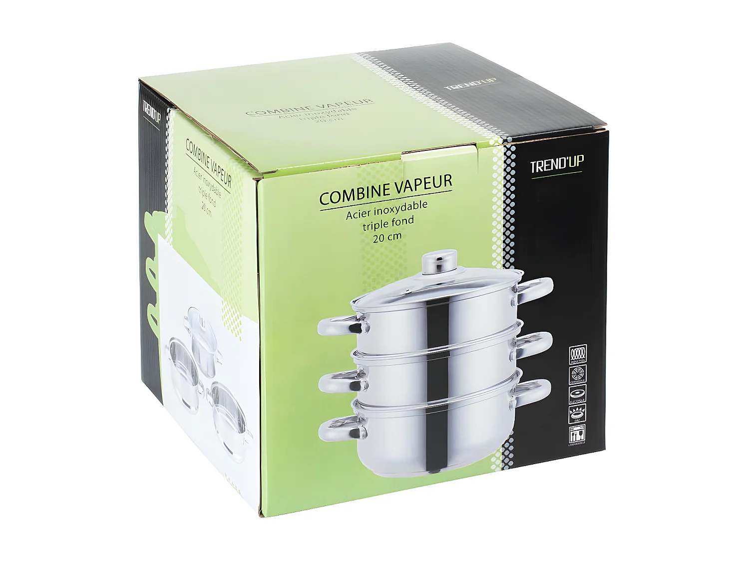 Combiné vapeur inox 20 cm 3 compartiments