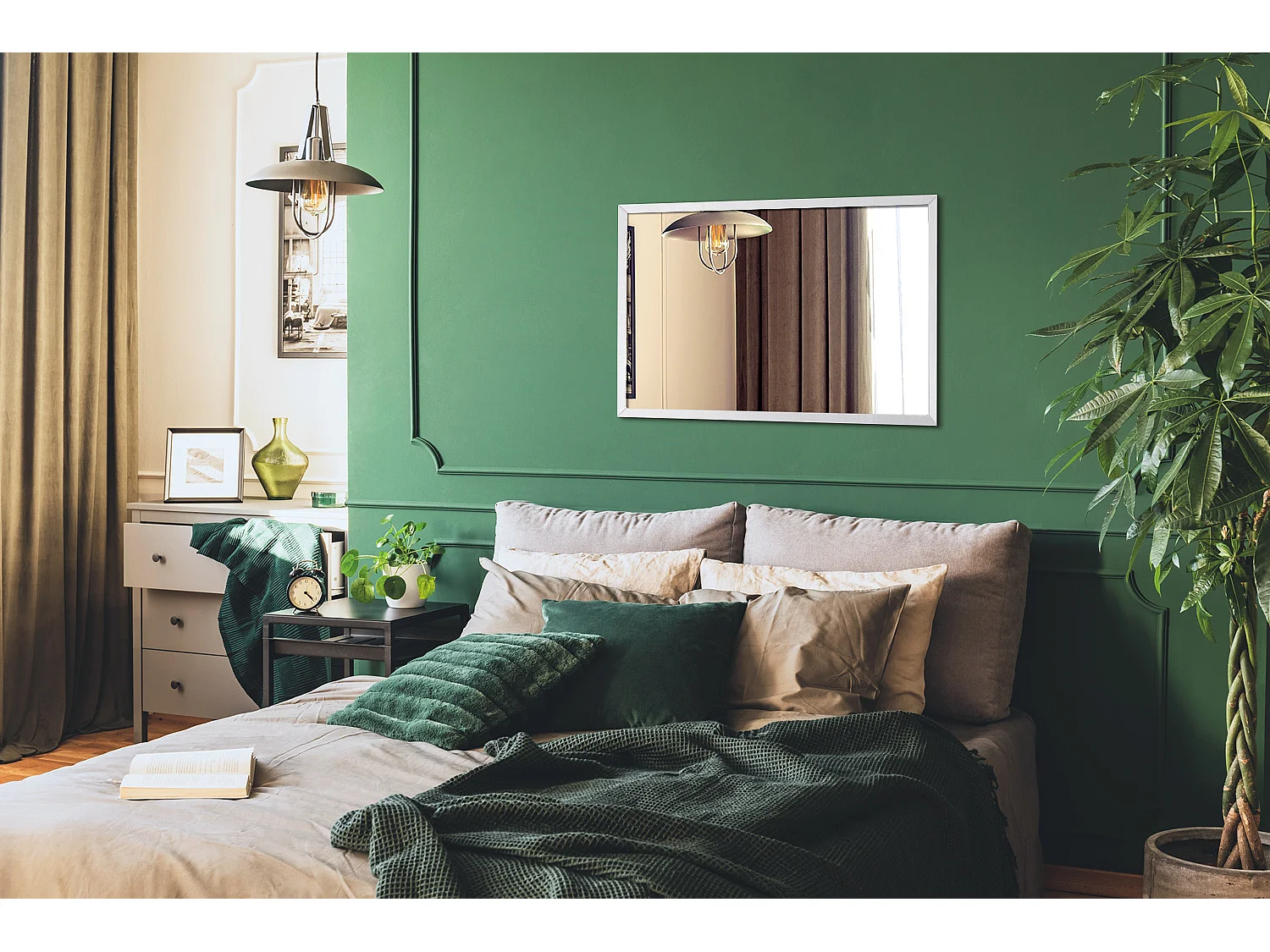 Miroir Carré pour le Couloir - Cadre MDF Blanc 50x50