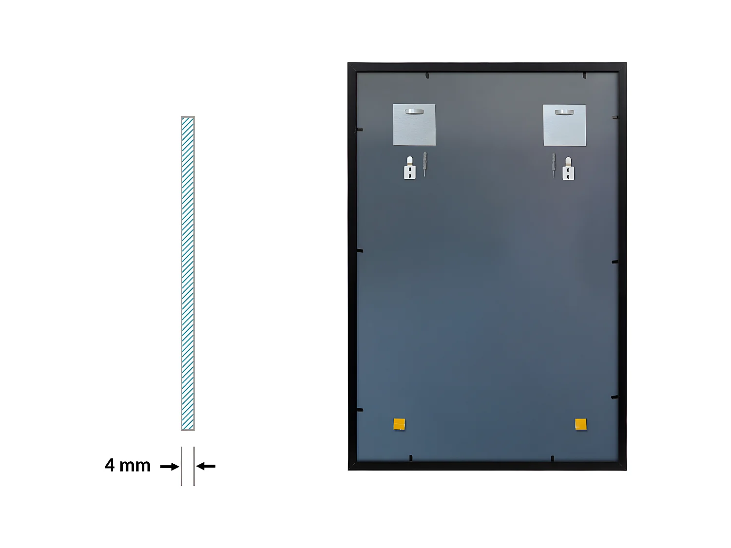 Minimalistischer Wandspiegel mit weißem Rahmen 60x40