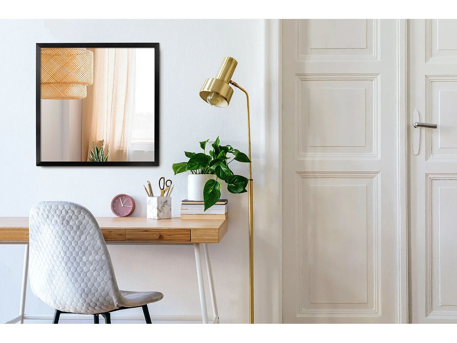 Grand miroir de salle de bain Glamour avec cadre noir 100x70 cm