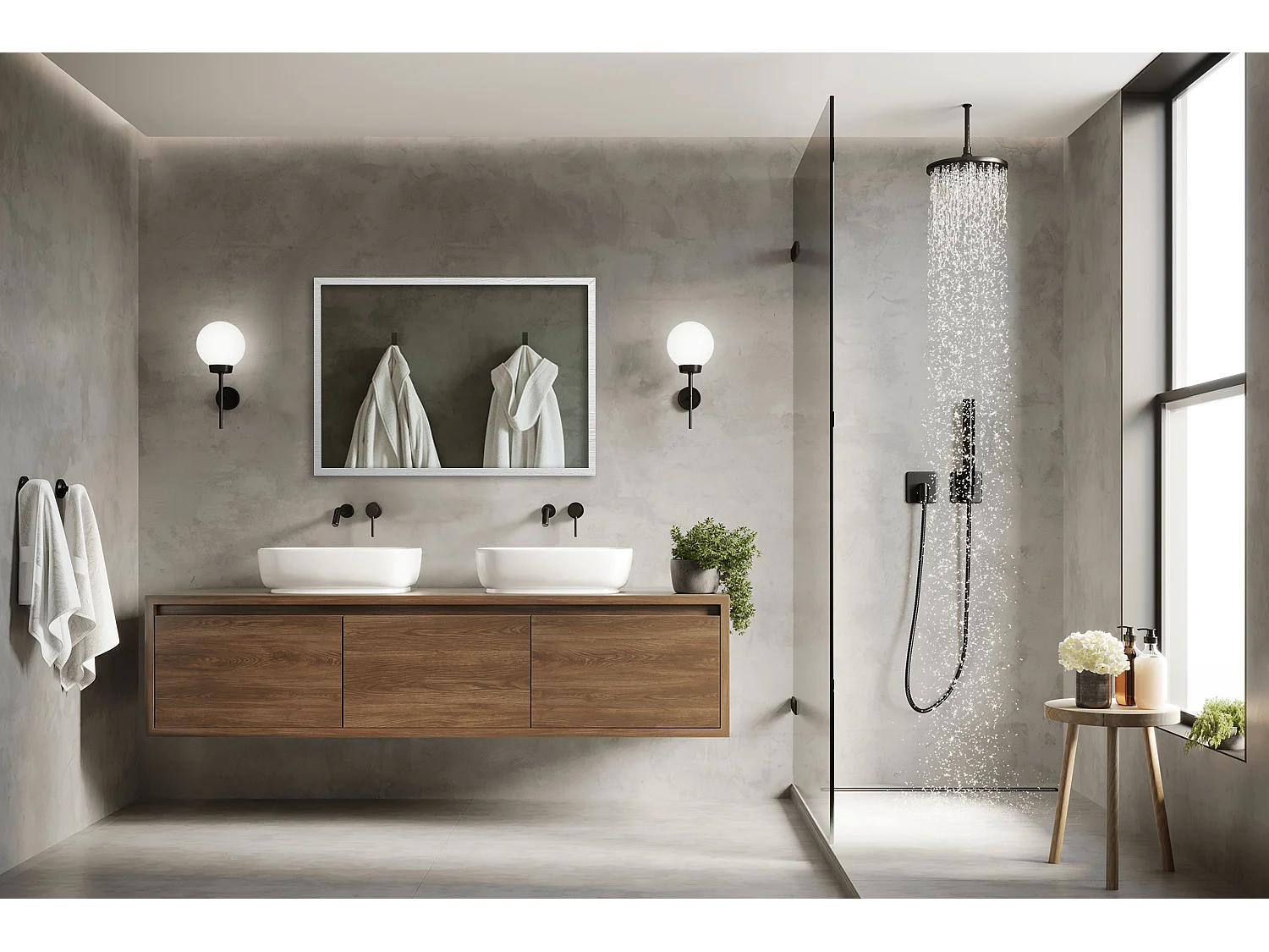 Magnifique miroir de salle de bain dans un cadre en MDF blanc 80x60 cm