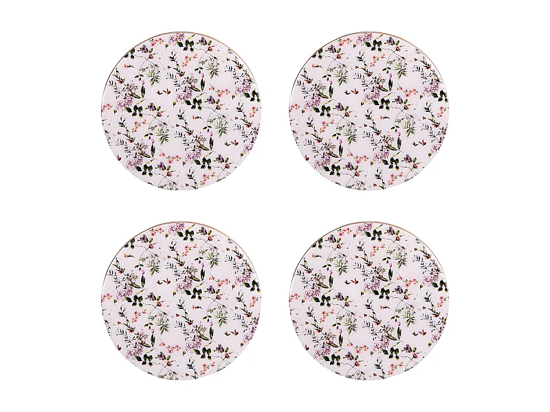 Set de 4 dessous de verre Champêtre 10 cm