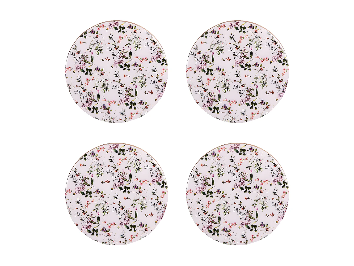 Set de 4 dessous de verre Champêtre 10 cm