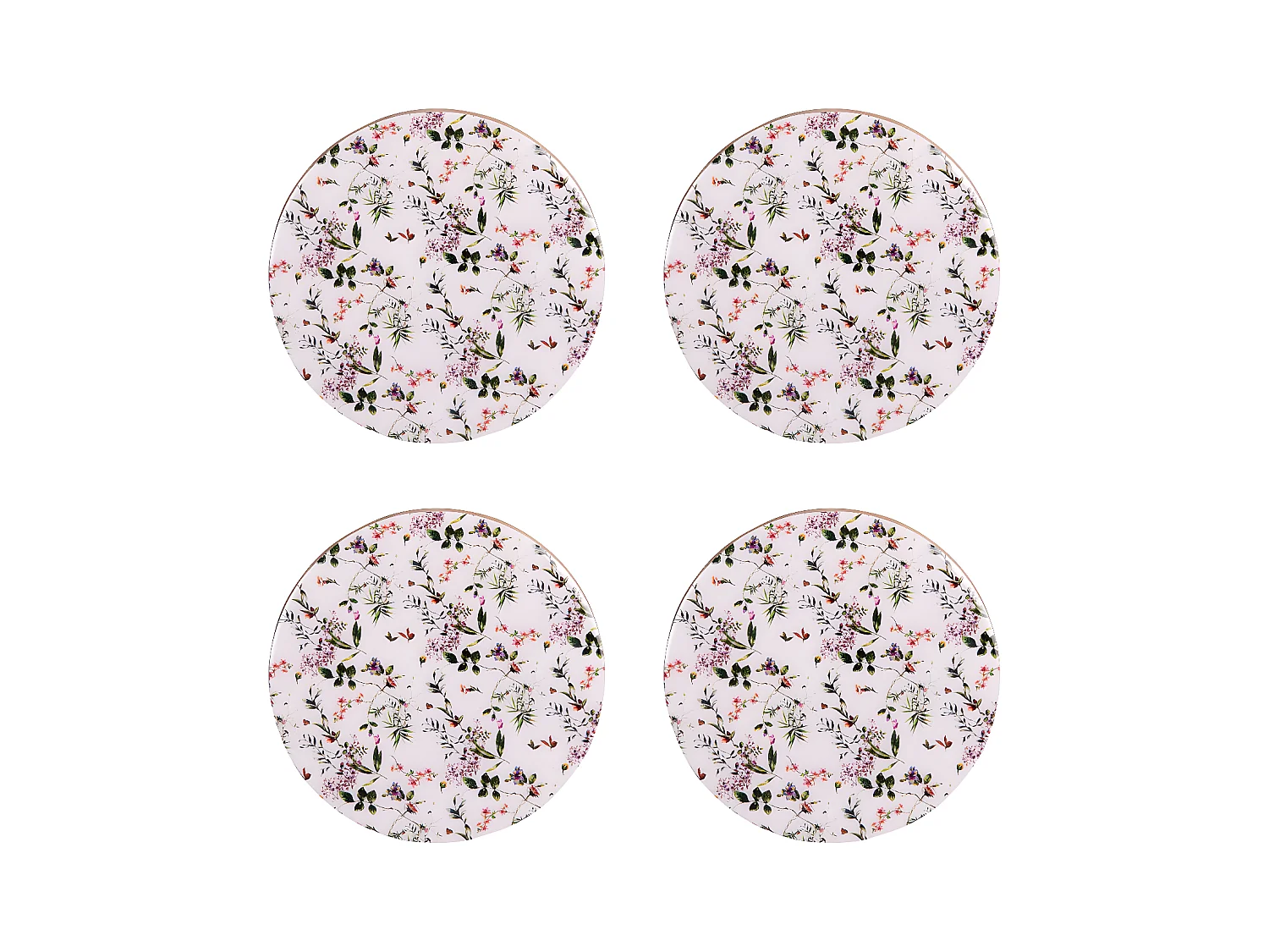Set de 4 dessous de verre Champêtre 10 cm