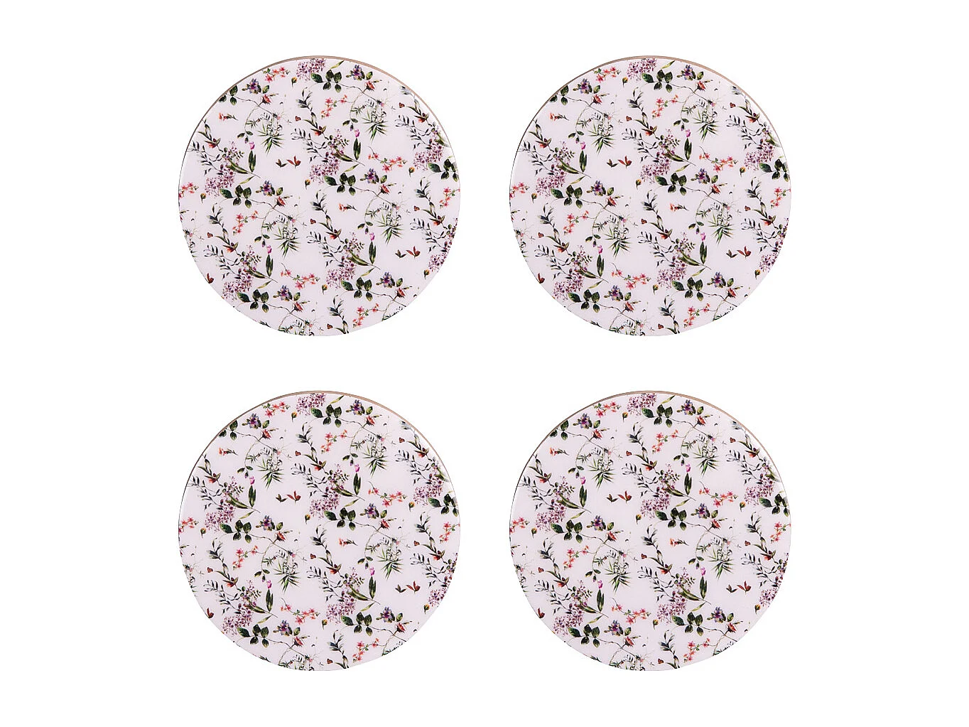 Set de 4 dessous de verre Champêtre en manguier 10 cm