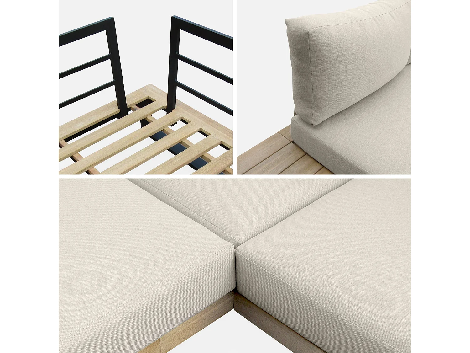 Conjunto de muebles de jardín de madera y aluminio para 5 personas